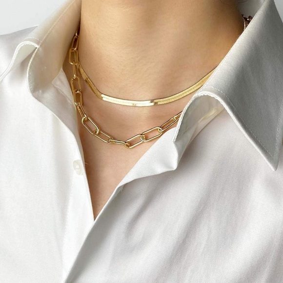 Chic Gold Snake Chain Necklace Set - Picture 2 of 4